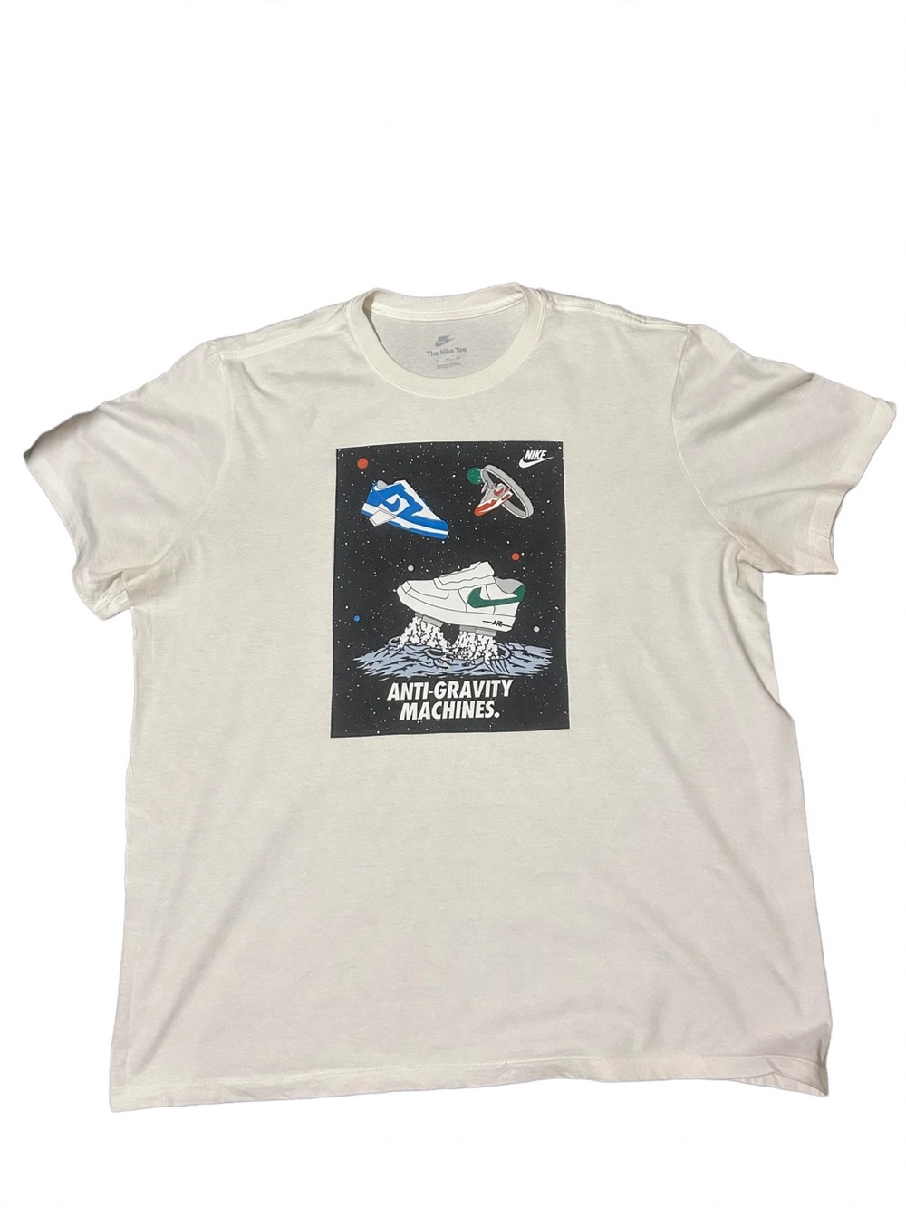 Nike White Graphic 'Anti-Gravity Machines' Tee